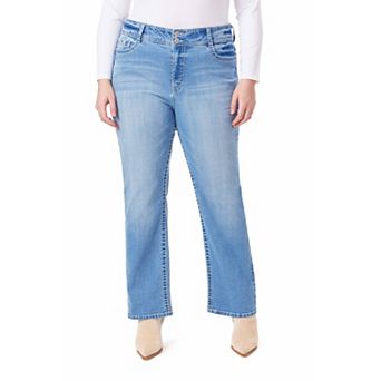 Juniors' Plus Size WallFlower Luscious Curvy Mid Rise Bootcut Jeans