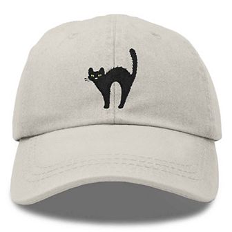 Dalix Black Cat Embroidered Casual Hat