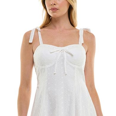 Juniors' Lily Rose Molded Cup Tie-Shoulder Mini Dress