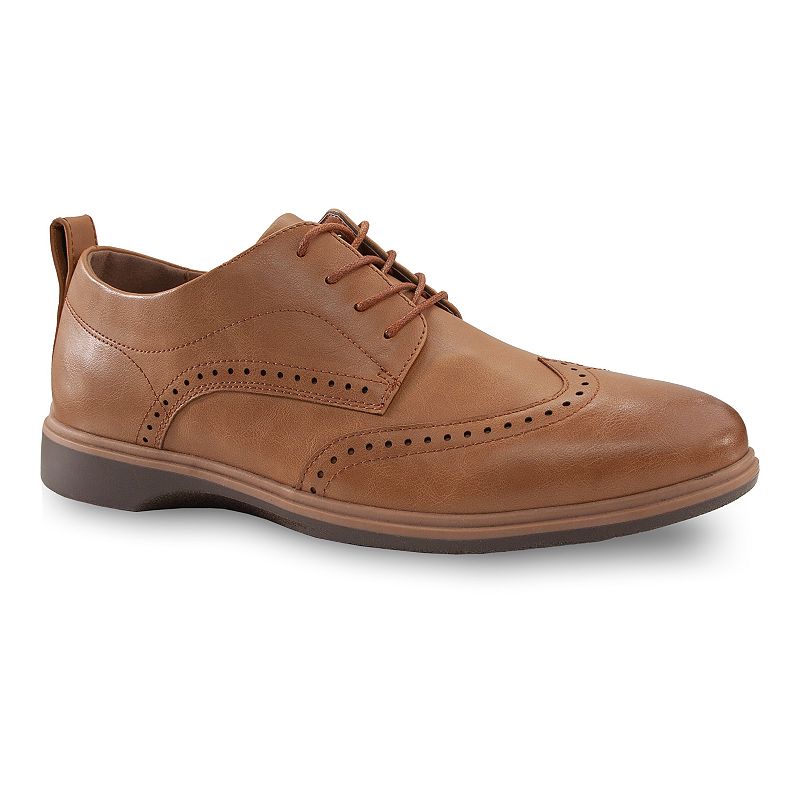 Deer Stags Delgado Mens Wingtip S.U.P.R.O Comfort Oxford Dress Shoes, Men's, Size: 12 Wide, Brown