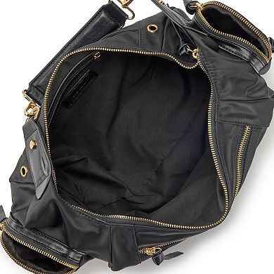 Nicole Miller Nylon Zip Shoulder Bag