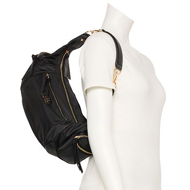 Nicole Miller Nylon Zip Shoulder Bag