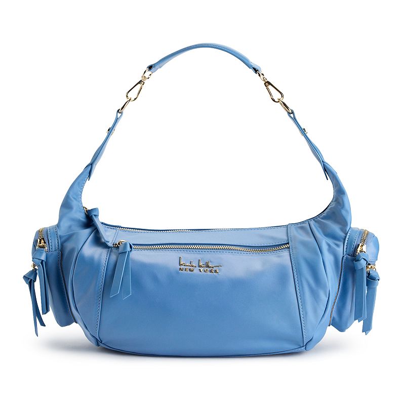 Nicole Miller Nylon Zip Shoulder Bag, Blue