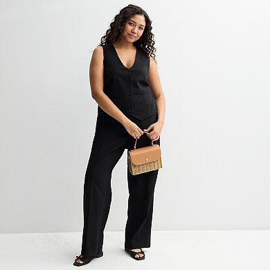 Juniors' Plus Size SO® Sleeveless Button Front Vest
