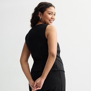 Juniors' Plus Size SO® Sleeveless Button Front Vest