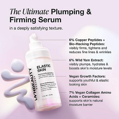 Elastic Skin Firming & Plumping Vegan Growth Factor Serum with Copper Peptides