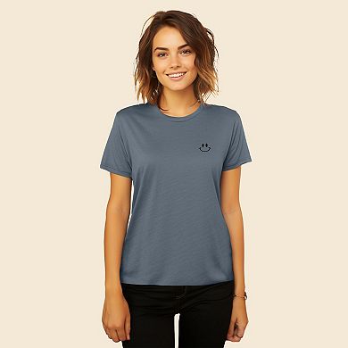 Dalix Smile Face T Shirt Womens