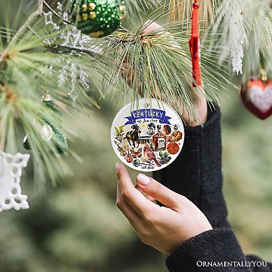 Artistic Kentucky State Themes and Landmarks Christmas Ornament