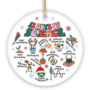 12 Days of Science Ornament, Christmas Gift for Scientist Nerd or Teacher