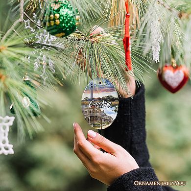 Cape May Coastal Charm Ornament, Seaside Retreat Christmas Gift and New Jersey Souvenir, Oval