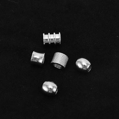 18 Pcs Beard Beads, Braiding Beads, Stainless Steel Viking Beard Beads, Silver Tone