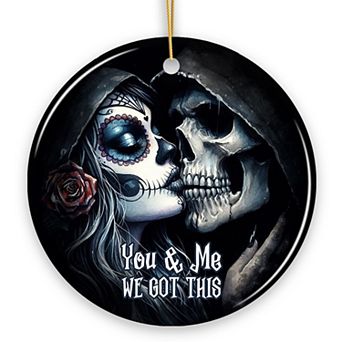 Gothic Skull Couple You & Me We Got This Ornament, Christmas Gift for Lovers