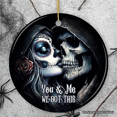 Gothic Skull Couple You & Me We Got This Ornament, Christmas Gift for Lovers