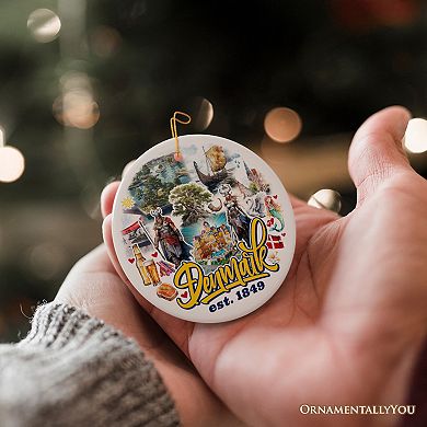 Majestic Denmark Landmarks Ornament, Scandinavian Heritage Gift and Copenhagen Souvenir, Version 1