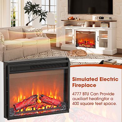 Serwall Rectangular Simulated Electric Fireplace TV Stand