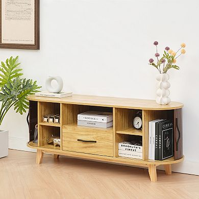 55-inch TV Stand with Bilateral Sliding Doors