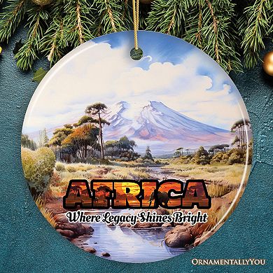 Artistic Natural Beauty of African Landscapes and Wildlife Ornament, Christmas Gift, Version 3