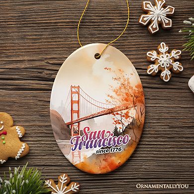 San Francisco Golden Gate Bridge Art Ornament, Travel Souvenir Gift