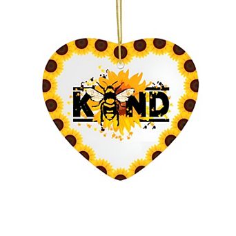 Bee Kind Bumblebee Sunflower Illustration Ornament