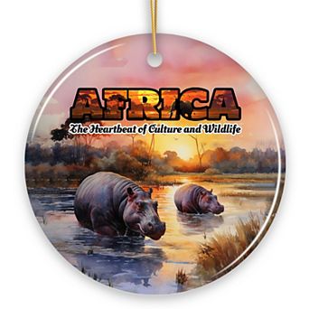 Artistic Natural Beauty of African Landscapes and Wildlife Ornament, Christmas Gift, Version 2