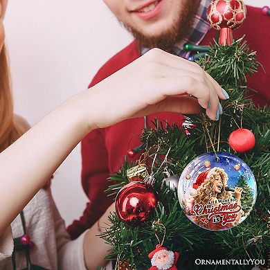 Artistic Classic Holiday Melody Ornament, All I Want for Christmas, Celebrity Singer Gift, Version 1