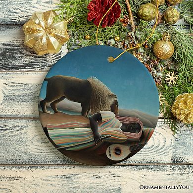 Henri Rousseau the Sleeping Woman Ornament, Famous Painting Christmas Decoration Souvenir