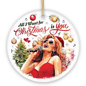 Artistic Classic Holiday Melody Ornament, All I Want for Christmas, Celebrity Singer Gift, Version 2