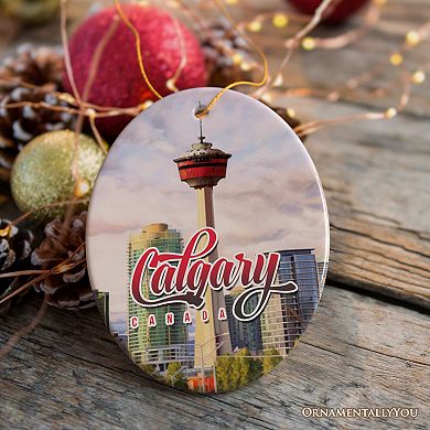 Calgary Tower Art Ornament, Canada Christmas Gift