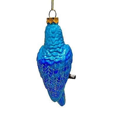 Colorful Parrot Glass Christmas Ornament, Unique Bird Holiday Tree Decor