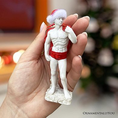 Festive Statue of David Ornament, Unique Italian Renaissance and Michelangelo Decor