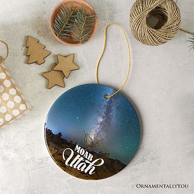 Breathtaking Desert Town Moab Ornament, Utah Nature and Landscape Travel Souvenir, Version 1