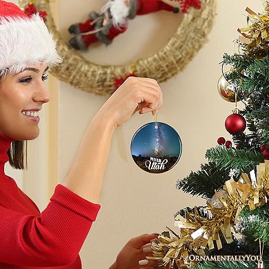 Breathtaking Desert Town Moab Ornament, Utah Nature and Landscape Travel Souvenir, Version 1