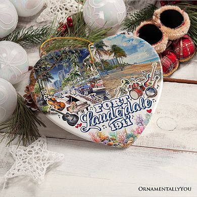 Vibrantly Tropical Fort Lauderdale Ornament, Cultural and Lively Florida Beach Christmas Gift