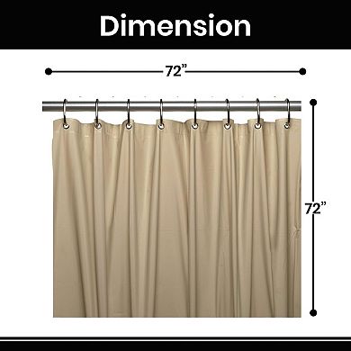3 Gauge Vinyl Shower Curtain Liner with Weighted Magnets and Metal Grommets
