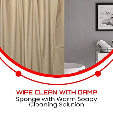 3 Gauge Vinyl Shower Curtain Liner with Weighted Magnets and Metal Grommets