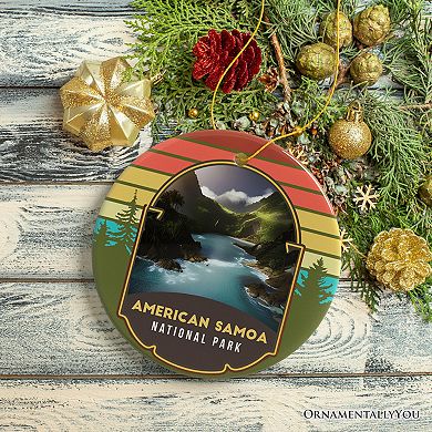 American Samoa National Park Retro Style Ornament, Tutuila Tourist Attraction and Gift