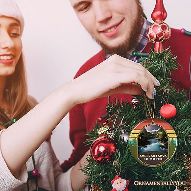 American Samoa National Park Retro Style Ornament, Tutuila Tourist Attraction and Gift