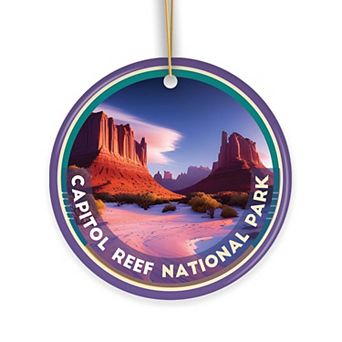 Capitol Reef National Park Retro Style Ornament, Utah Tourist Attraction and Gift