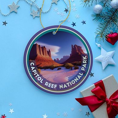 Capitol Reef National Park Retro Style Ornament, Utah Tourist Attraction and Gift