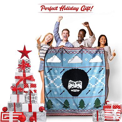 Bob Ross Paint Happy Trees Fleece Comfy Throw Blanket For Adults & Kids ...