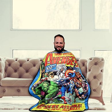 Marvel Avengers Assemble Fleece Softest Comfy Throw Blanket For Adults & Kids, Measures 60 X 45 Inch