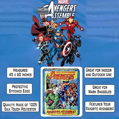 Marvel Avengers Assemble Fleece Softest Comfy Throw Blanket For Adults & Kids, Measures 60 X 45 Inch