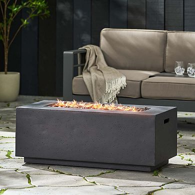 Mondawe 40 Inch Propane Gas Rectangular Fire Pit for Outdoor Patio Backyard
