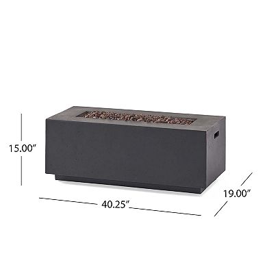 Mondawe 40 Inch Propane Gas Rectangular Fire Pit for Outdoor Patio Backyard