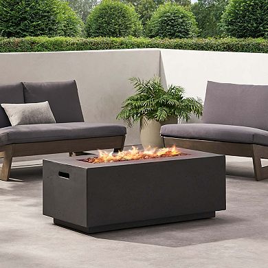 Mondawe 40 Inch Propane Gas Rectangular Fire Pit for Outdoor Patio Backyard