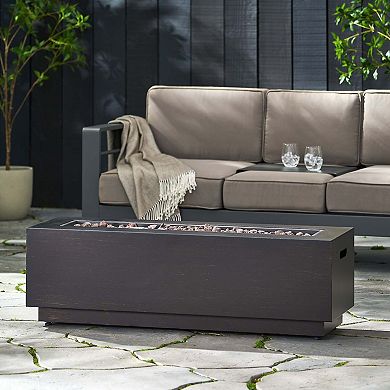 Mondawe Cast Iron Propane Outdoor Patio 50000 BTU Rectangular Fire Pit
