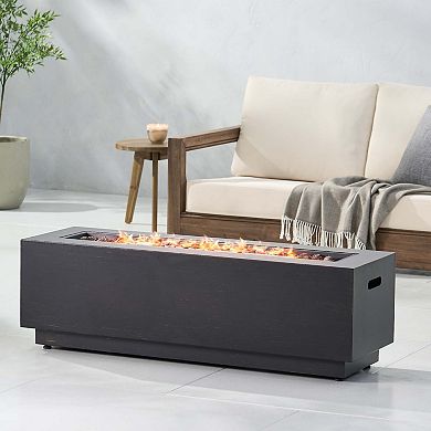 Mondawe Cast Iron Propane Outdoor Patio 50000 BTU Rectangular Fire Pit