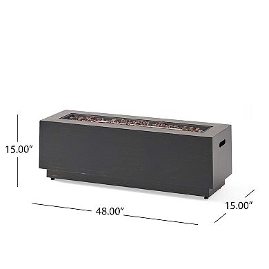 Mondawe Cast Iron Propane Outdoor Patio 50000 BTU Rectangular Fire Pit