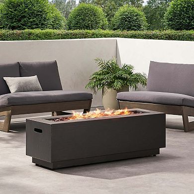 Mondawe Cast Iron Propane Outdoor Patio 50000 BTU Rectangular Fire Pit