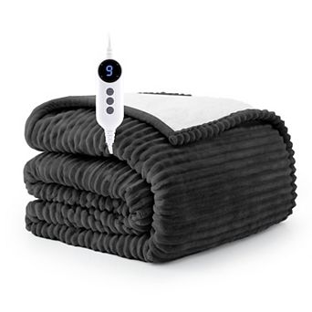 62"*84" Reversible Flannel & Sherpa Electirc Blanket with Temperature & Timing Functions